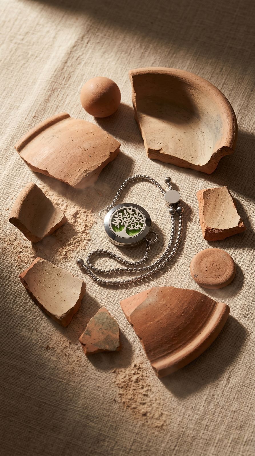 Pulsera de Cadena de Aromaterapia (Árbol de la Vida - 20mm): Expansión Cósmica, Conexión Natural y Bienestar Portátil (Acero Inoxidable)