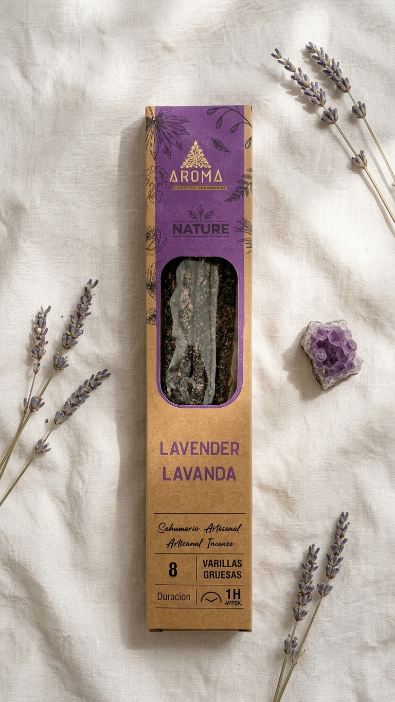 12 Cajetillas Incienso de Lavanda Relajante – Calma Profunda y Sueño Reparador | 100% Natural, Sin Químicos, Calidad Premium 【20g · 8 Varillas aprox】