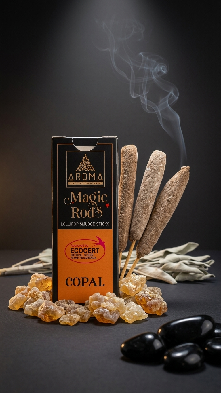 Incienso Lollipop Copal (Magic Rods) – Ofrenda Sagrada y Conexión Divina | Sahumado Intenso | 4 Barritas Gruesas