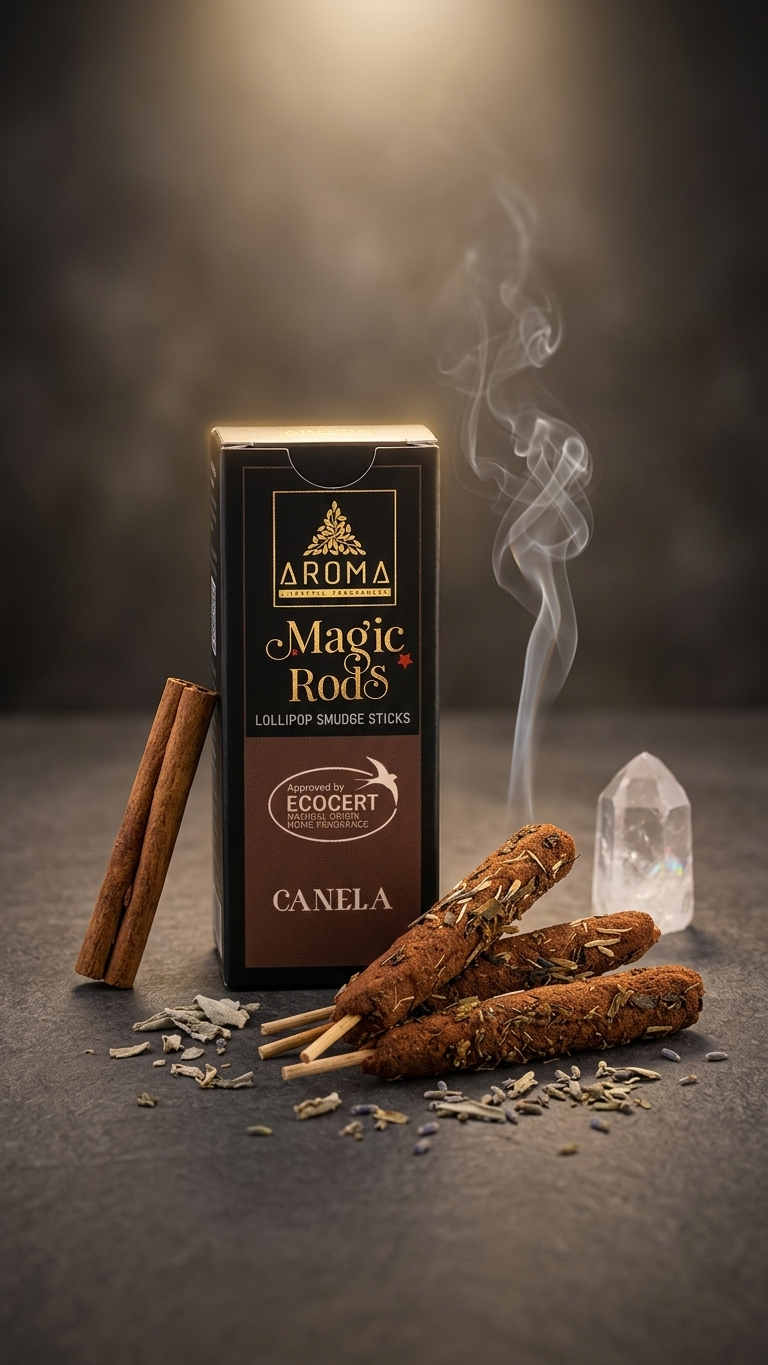 Incienso Lollipop Canela (Magic Rods) – Dulzura Ardiente y Chispa Creativa | Sahumado Intenso | 4 Barritas Gruesas