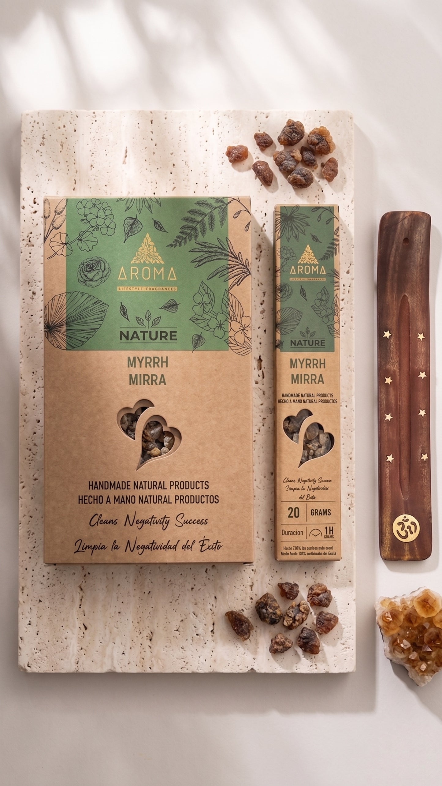 12 Cajetillas Incienso de Mirra Mística – Protección Profunda y Equilibrio Interior | 100% Natural, Sin Químicos, Calidad Premium 【20g · 8 Varillas aprox】