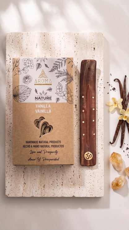 12 Cajetillas Incienso de Vainilla Dulce – Crea un Ambiente Cálido y Acogedor | 100% Natural, Sin Químicos, Calidad Premium 【20g · 8 Varillas aprox】
