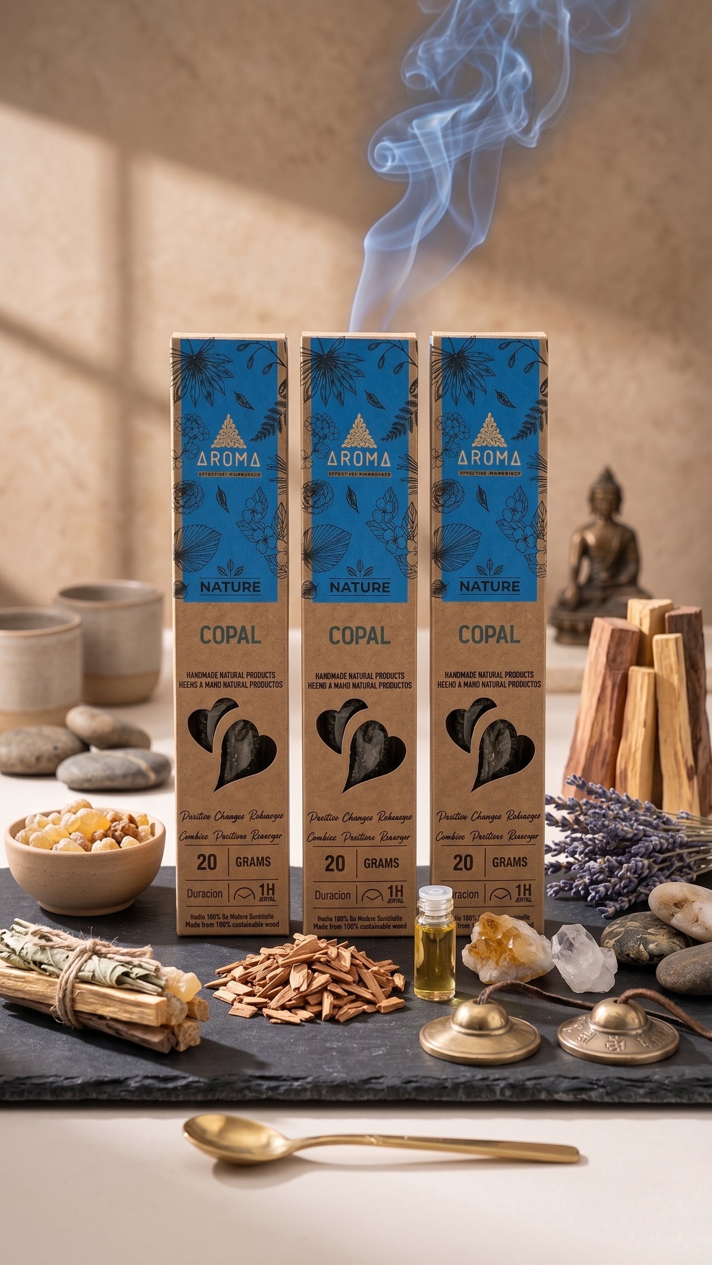3 Cajetillas Incienso de Copal Ancestral – Limpieza Energética Profunda y Protección | 100% Natural, Sin Químicos, Calidad Premium【20g · 8 Varillas aprox】