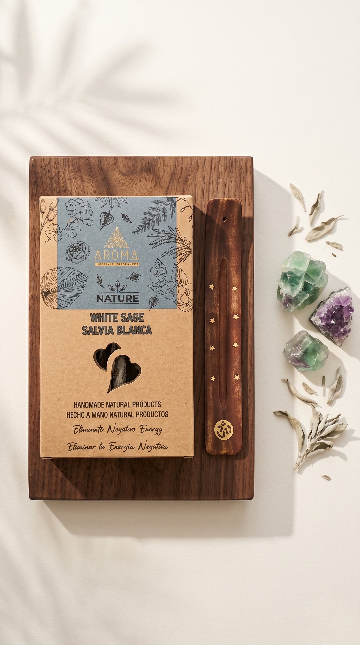 12 Cajetillas Incienso de Salvia Blanca – Limpieza Energética y Purificación Espiritual | 100% Natural, Sin Químicos, Calidad Premium 【20g · 8 Varillas aprox】