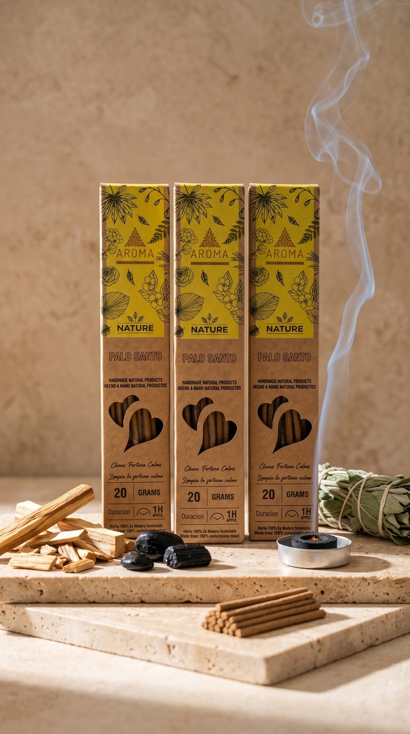 6 Cajetillas Incienso de Palo Santo Sagrado – Equilibra tus Sentidos y Sana tu Espacio | 100% Natural, Sin Químicos, Calidad Premium 【20g · 8 Varillas aprox】