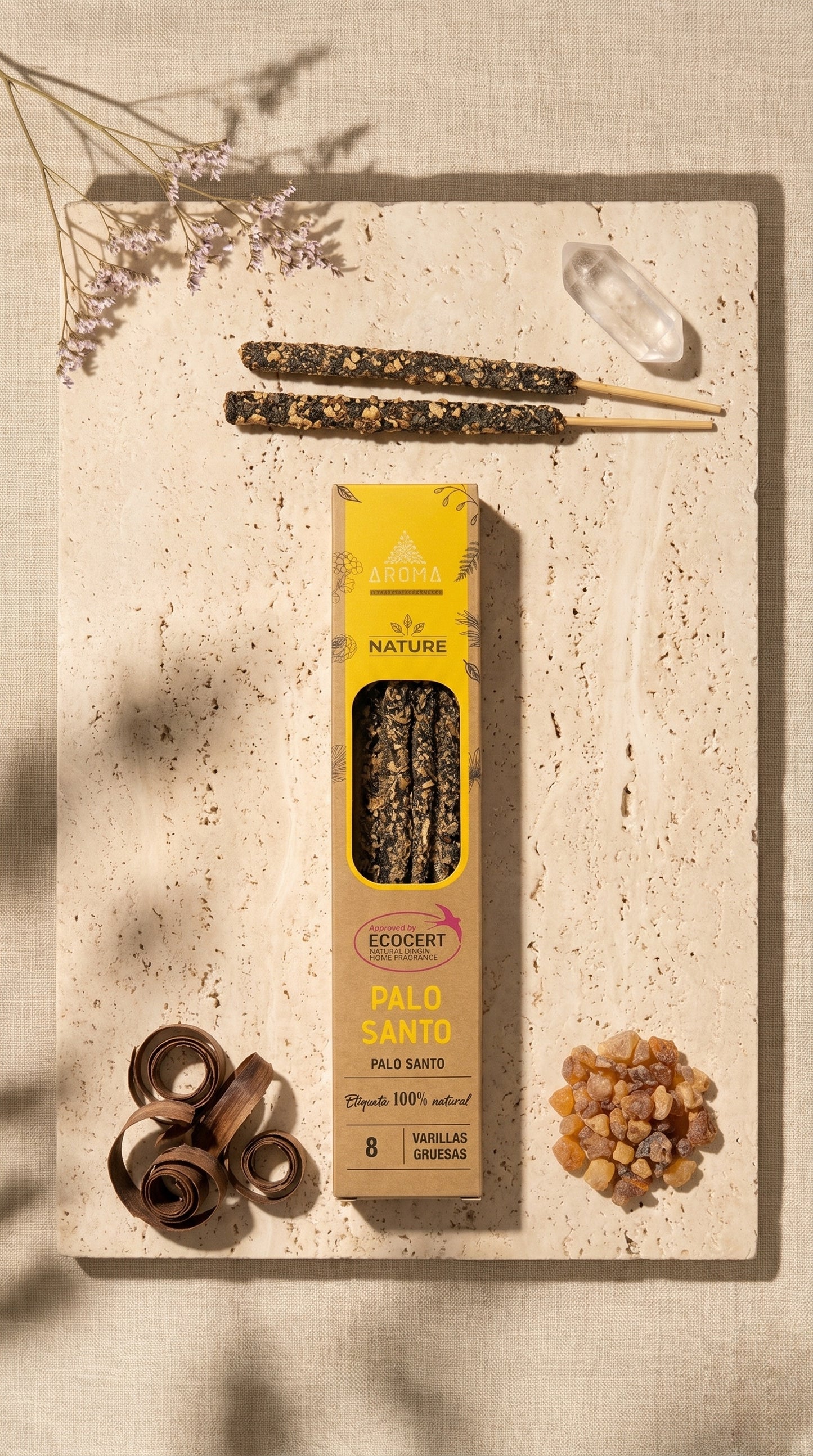 Incienso de Palo Santo Sagrado – Purifica tu Energía y Atrae la Armonía | 100% Natural, Sin Químicos, Calidad Premium 【20g · 8 Varillas aprox】