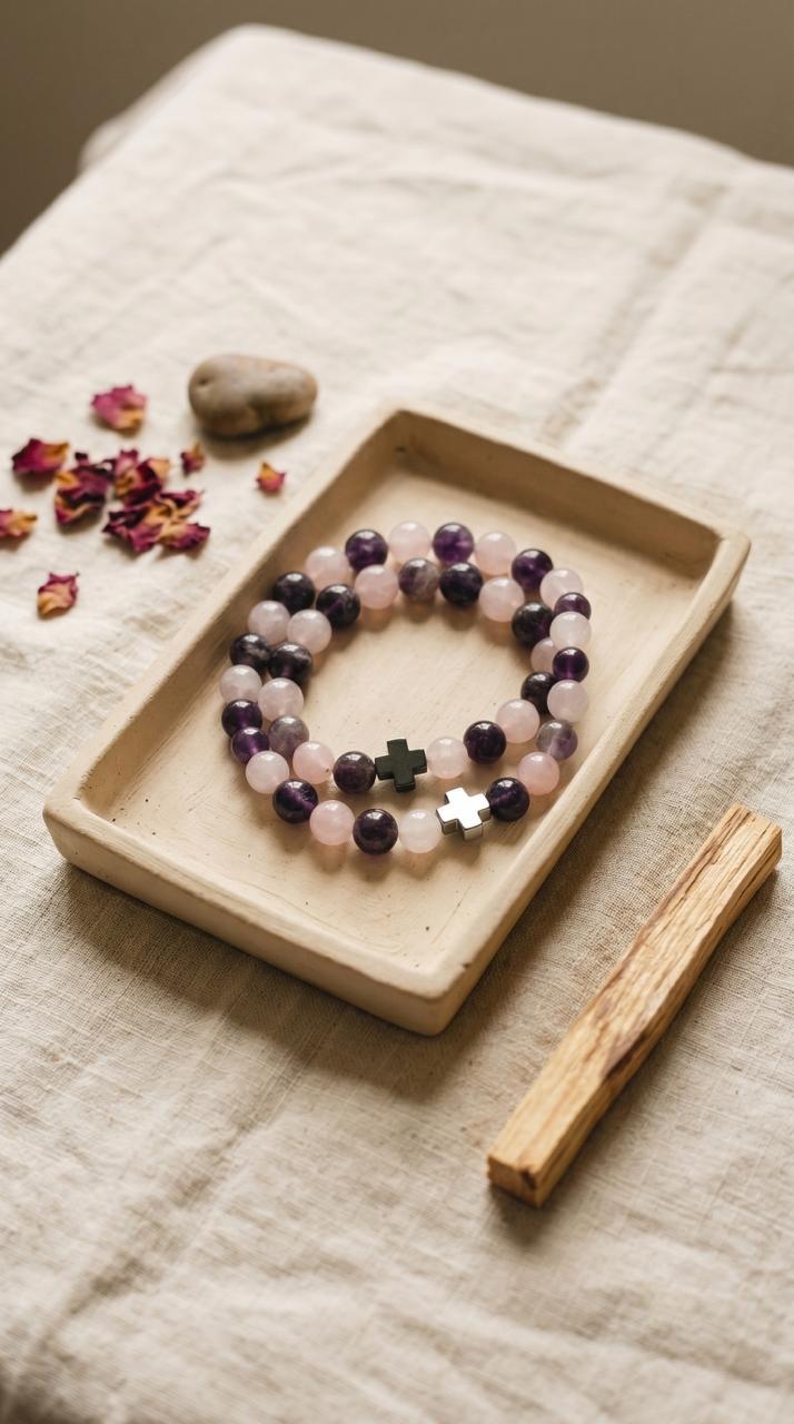 2 Pulsera de Piedras Preciosas (Amor): Sanación Emocional y Apertura del Corazón (Minerales Naturales)