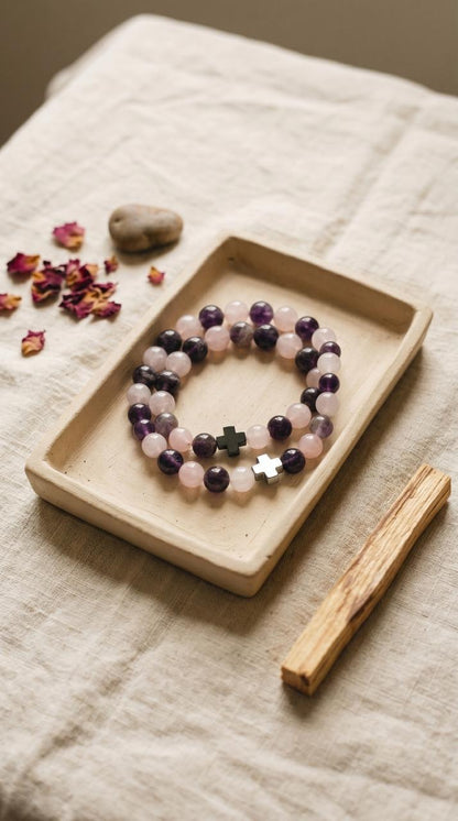 2 Pulsera de Piedras Preciosas (Amor): Sanación Emocional y Apertura del Corazón (Minerales Naturales)