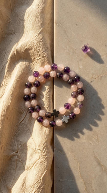 2 Pulsera de Piedras Preciosas (Amor): Sanación Emocional y Apertura del Corazón (Minerales Naturales)