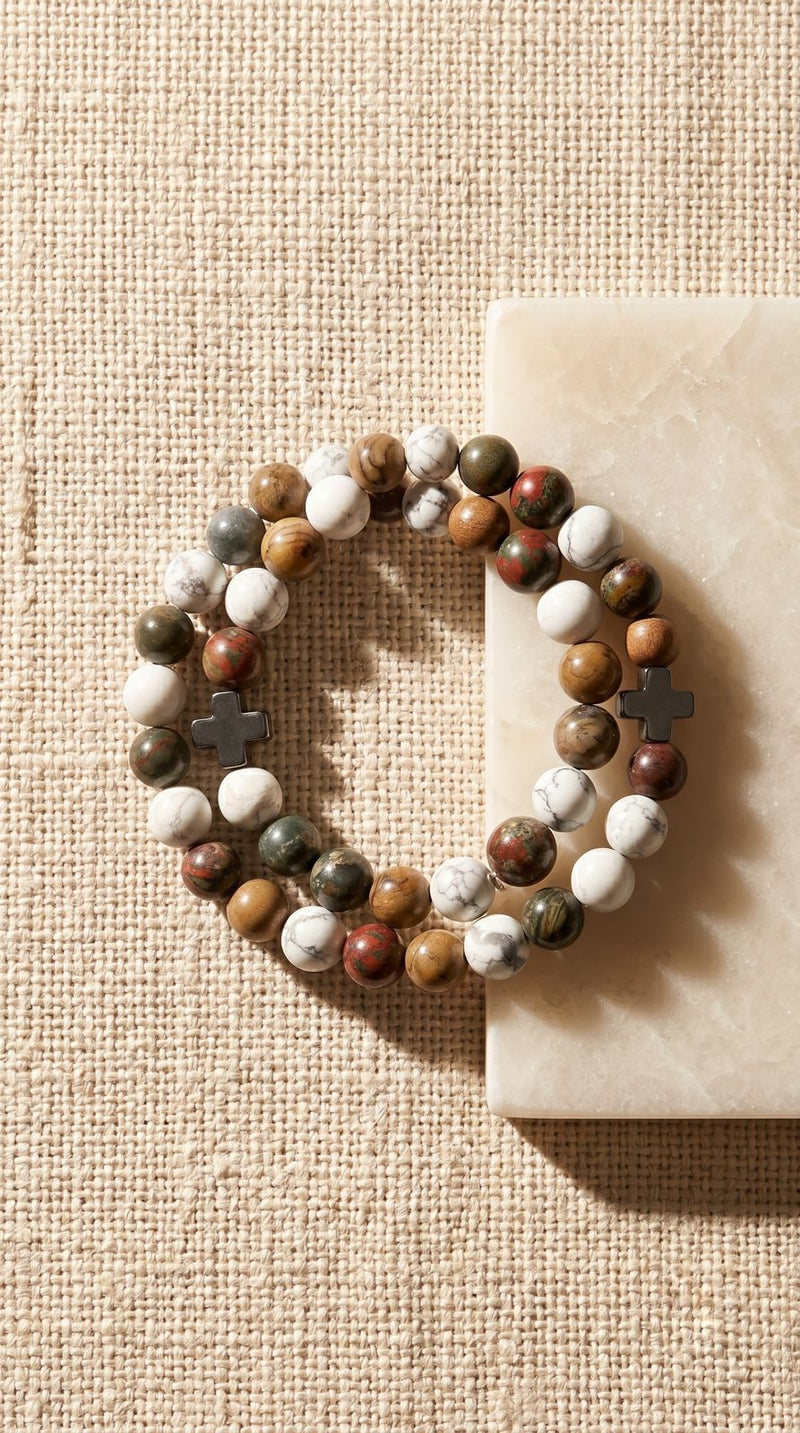 2 Pulsera de Piedras Preciosas (Paz): Calma Interior y Alivio del Estrés (Minerales Naturales)