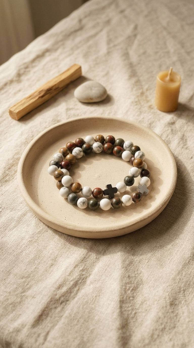 2 Pulsera de Piedras Preciosas (Paz): Calma Interior y Alivio del Estrés (Minerales Naturales)