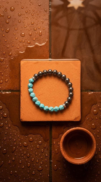Pulsera de Piedra Preciosa (Turquesa Magnética): Protección Activa y Canalización de Abundancia (Mineral Natural)
