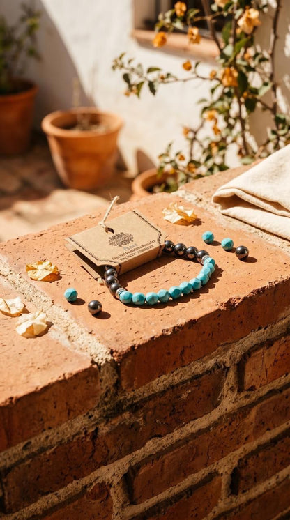 Pulsera de Piedra Preciosa (Turquesa Magnética): Protección Activa y Canalización de Abundancia (Mineral Natural)