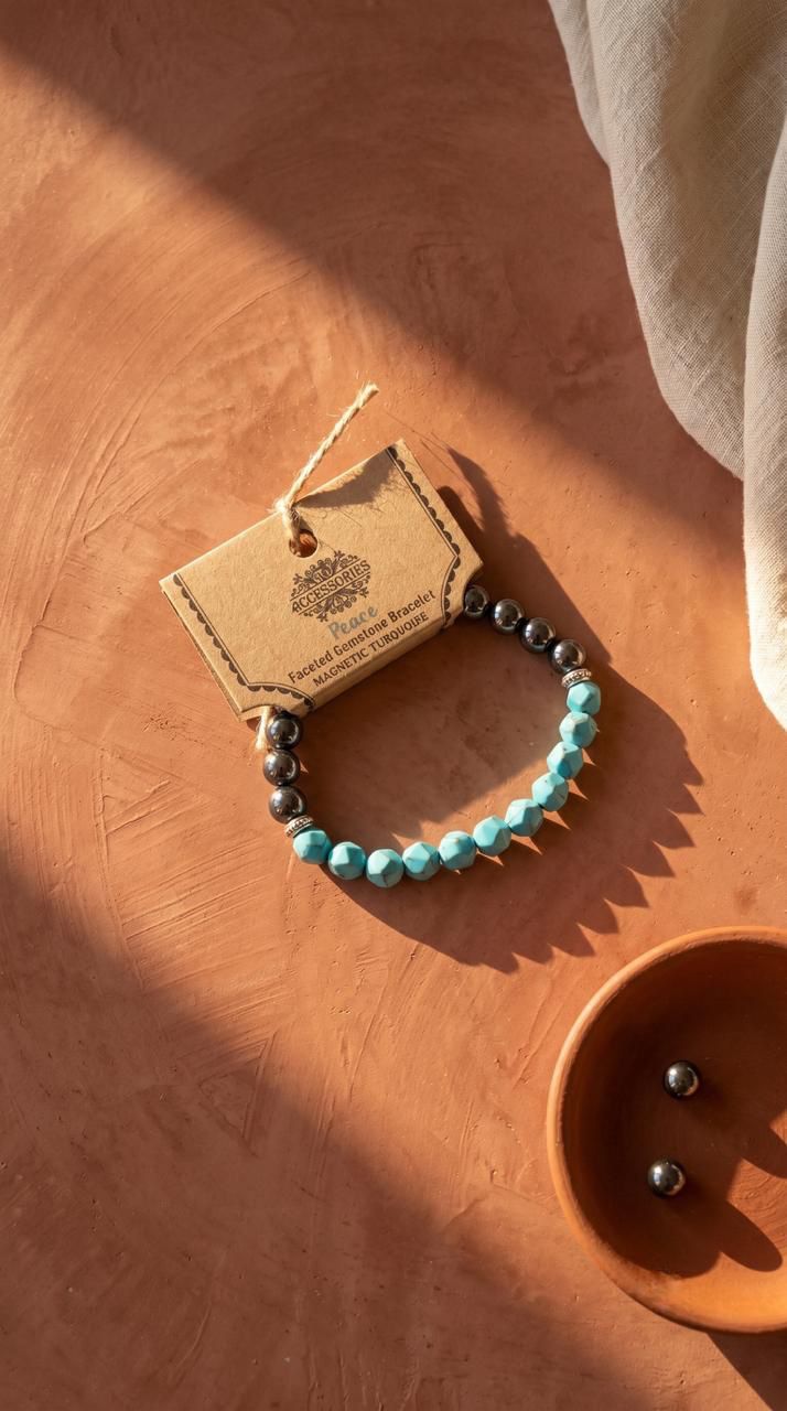 Pulsera de Piedra Preciosa (Turquesa Magnética): Protección Activa y Canalización de Abundancia (Mineral Natural)