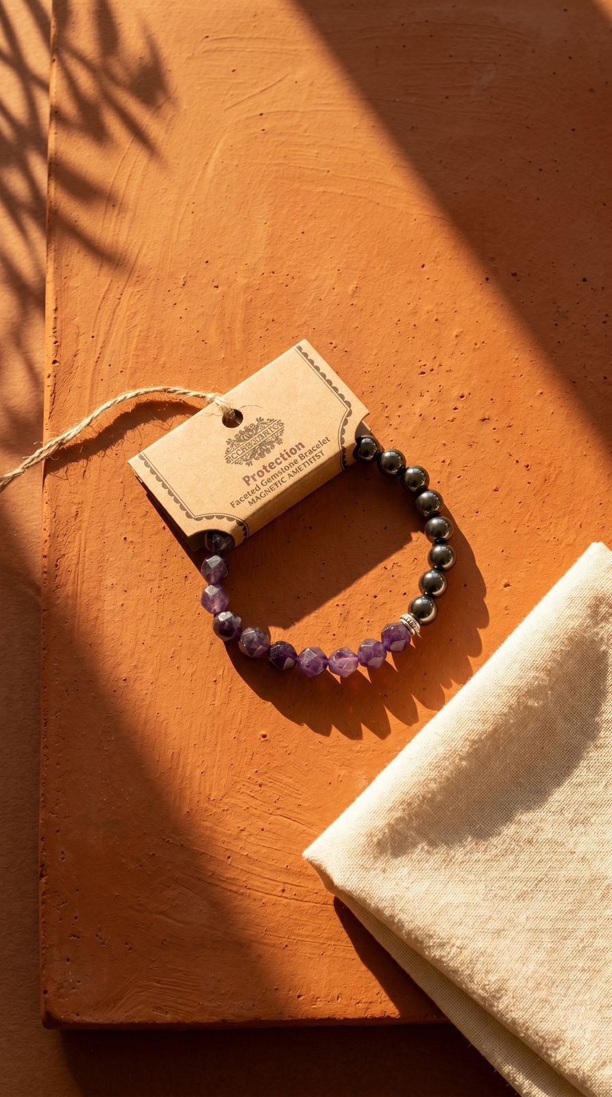 Pulsera de Piedra Preciosa (Amatista Magnética): Transmutación Activa, Paz Mental y Blindaje Áurico (Mineral Natural)
