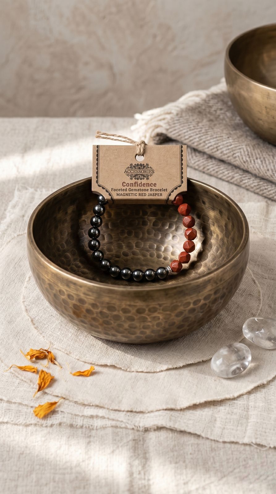 Pulsera de Piedra Preciosa (Jaspe Rojo Magnético): Fuerza de Enraizamiento, Coraje Absoluto y Confianza Inquebrantable (Mineral Natural)