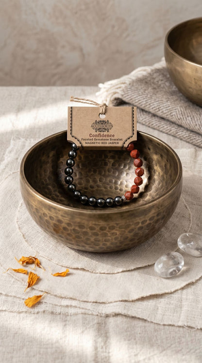 Pulsera de Piedra Preciosa (Jaspe Rojo Magnético): Fuerza de Enraizamiento, Coraje Absoluto y Confianza Inquebrantable (Mineral Natural)