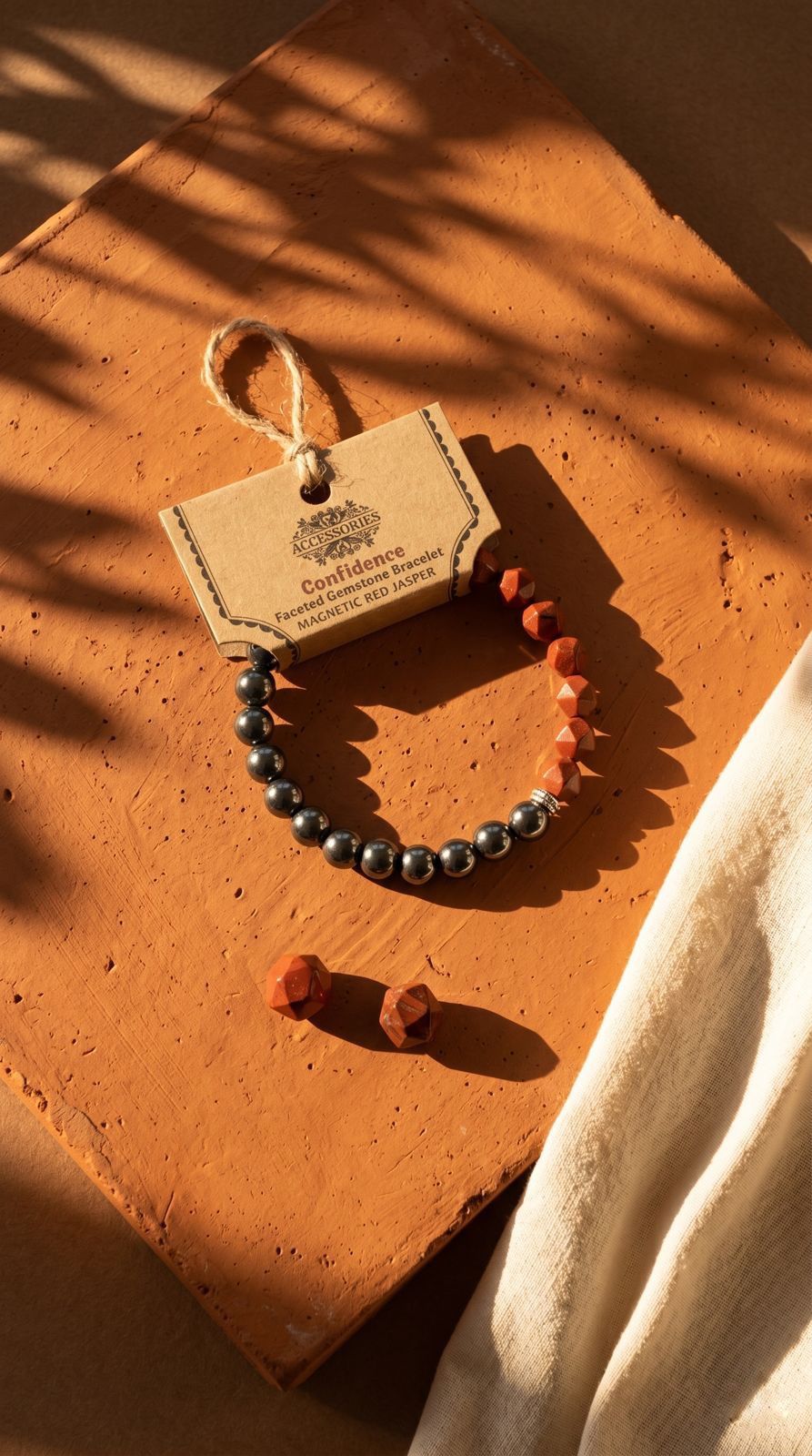 Pulsera de Piedra Preciosa (Jaspe Rojo Magnético): Fuerza de Enraizamiento, Coraje Absoluto y Confianza Inquebrantable (Mineral Natural)