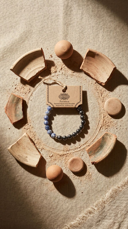 Pulsera de Piedra Preciosa (Sodalita Magnética): Paciencia Infinita, Claridad Mental y Sabiduría Interior (Mineral Natural)