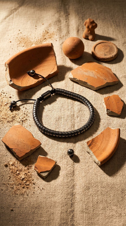 Pulsera Magnética Shamballa de Hematita (Círculos): Equilibrio Perfecto, Protección Espiritual y Enfoque Mental (Mineral Natural)