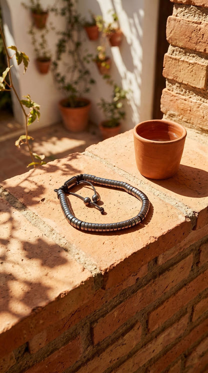 Pulsera Magnética Shamballa de Hematita (Círculos): Equilibrio Perfecto, Protección Espiritual y Enfoque Mental (Mineral Natural)