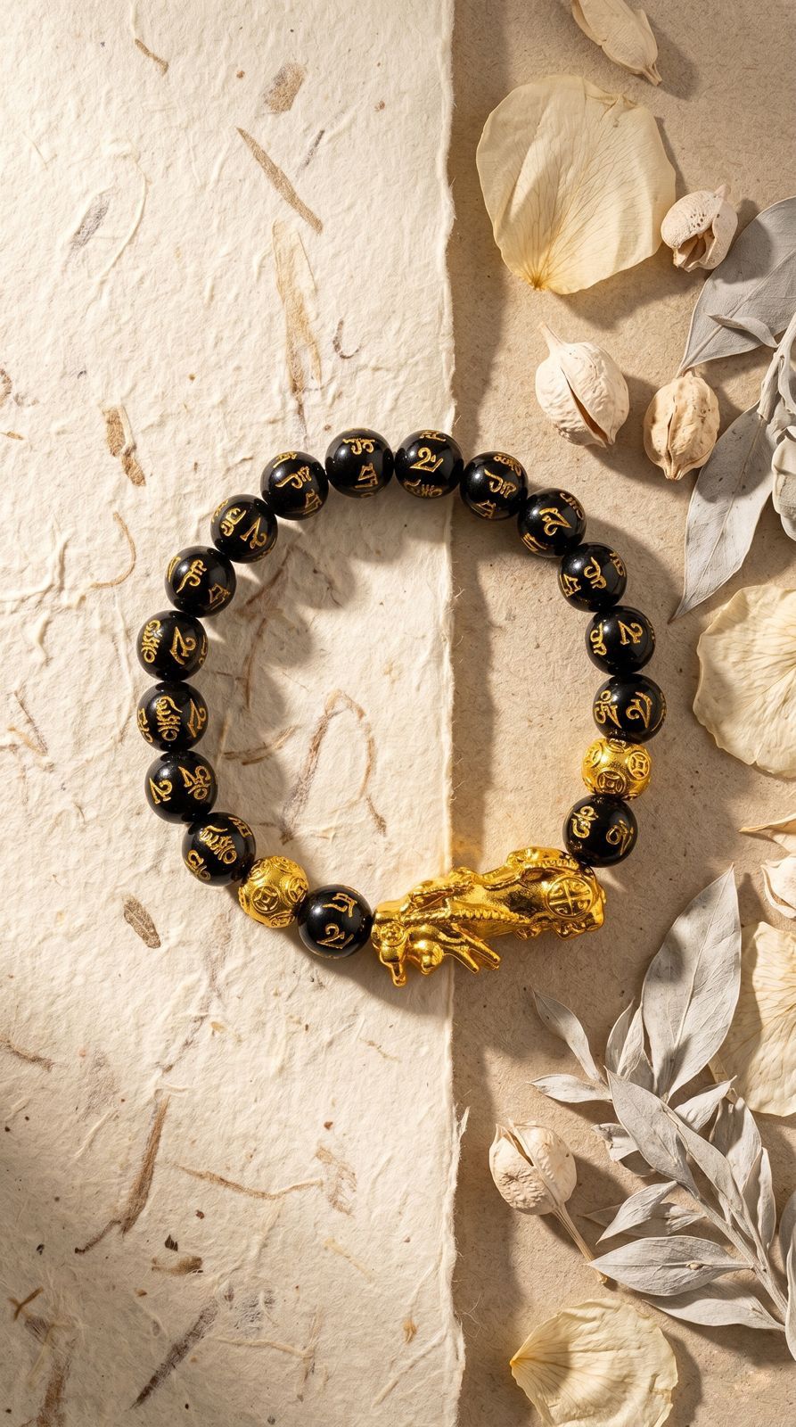 Pulsera de Piedra Preciosa (Obsidiana Negra Pixiu Feng Shui 10mm): Riqueza Absoluta, Protección Energética y Abundancia Ilimitada (Mineral Natural)