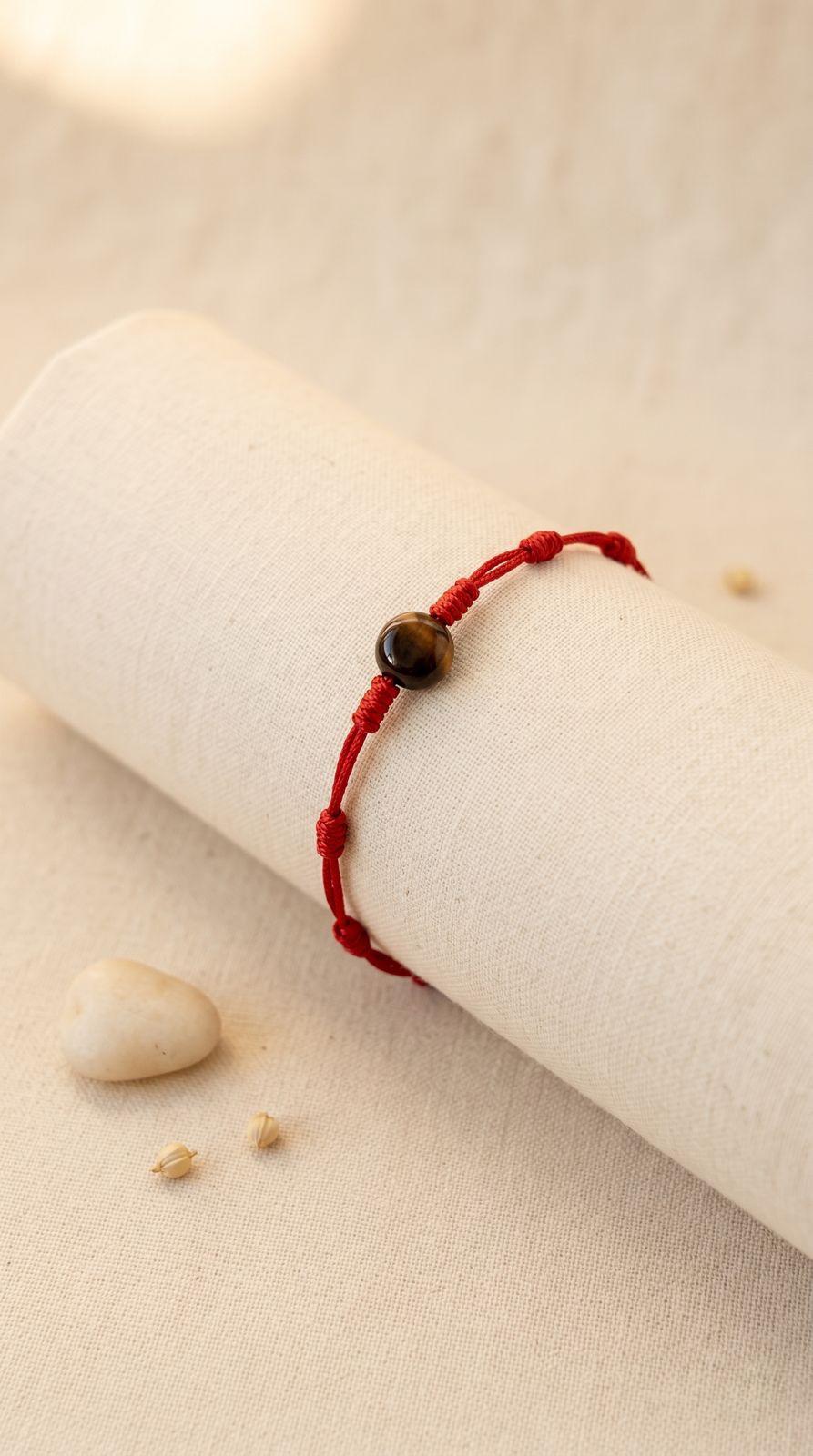 Pulsera de Piedra Preciosa (7 Nudos con Ojo de Tigre): Coraje Absoluto, Protección Espejo y Éxito Financiero (Mineral Natural)
