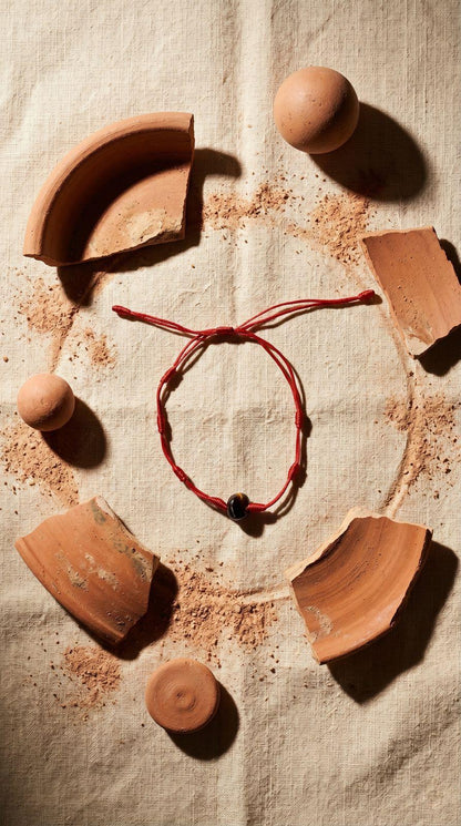 Pulsera de Piedra Preciosa (7 Nudos con Ojo de Tigre): Coraje Absoluto, Protección Espejo y Éxito Financiero (Mineral Natural)