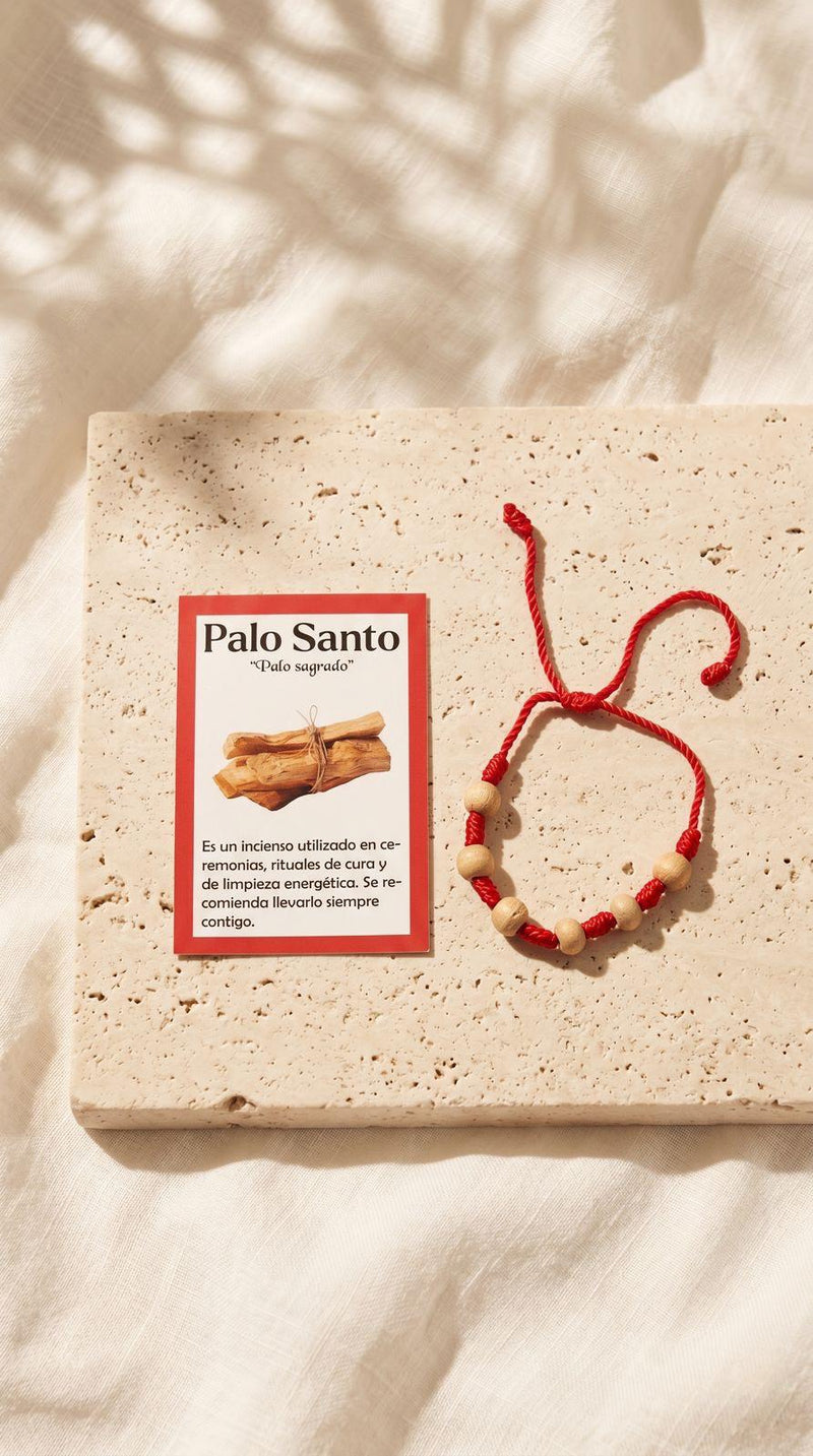 Pulsera de 7 Nudos con Palo Santo (6 Bolitas): Purificación Absoluta, Limpieza Áurica y Bienestar Espiritual (Madera Sagrada)