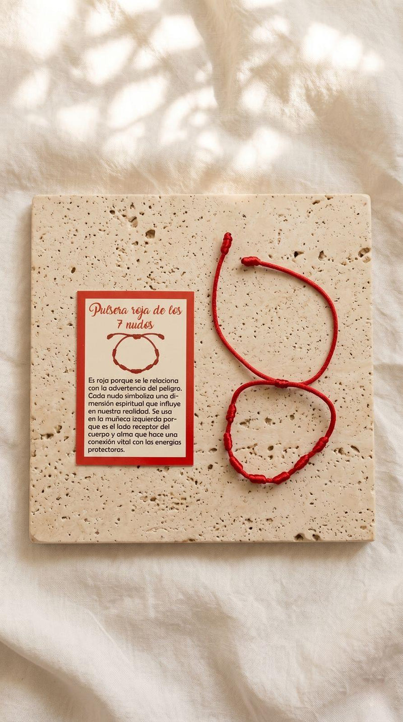 Pulsera de 7 Nudos Cuerda Roja: Protección Divina, Energía Vital y Éxito Absoluto (Amuleto Ancestral)