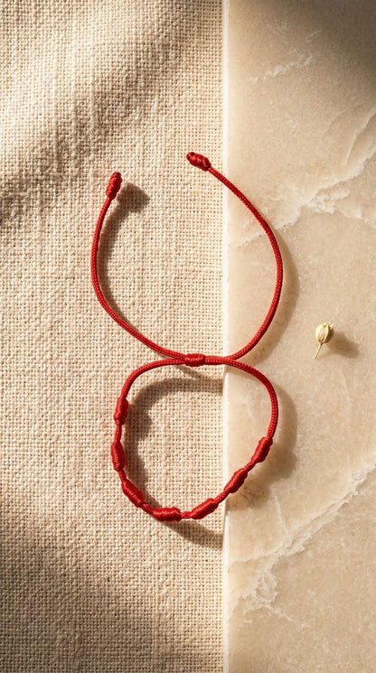 Pulsera de 7 Nudos Cuerda Roja: Protección Divina, Energía Vital y Éxito Absoluto (Amuleto Ancestral)