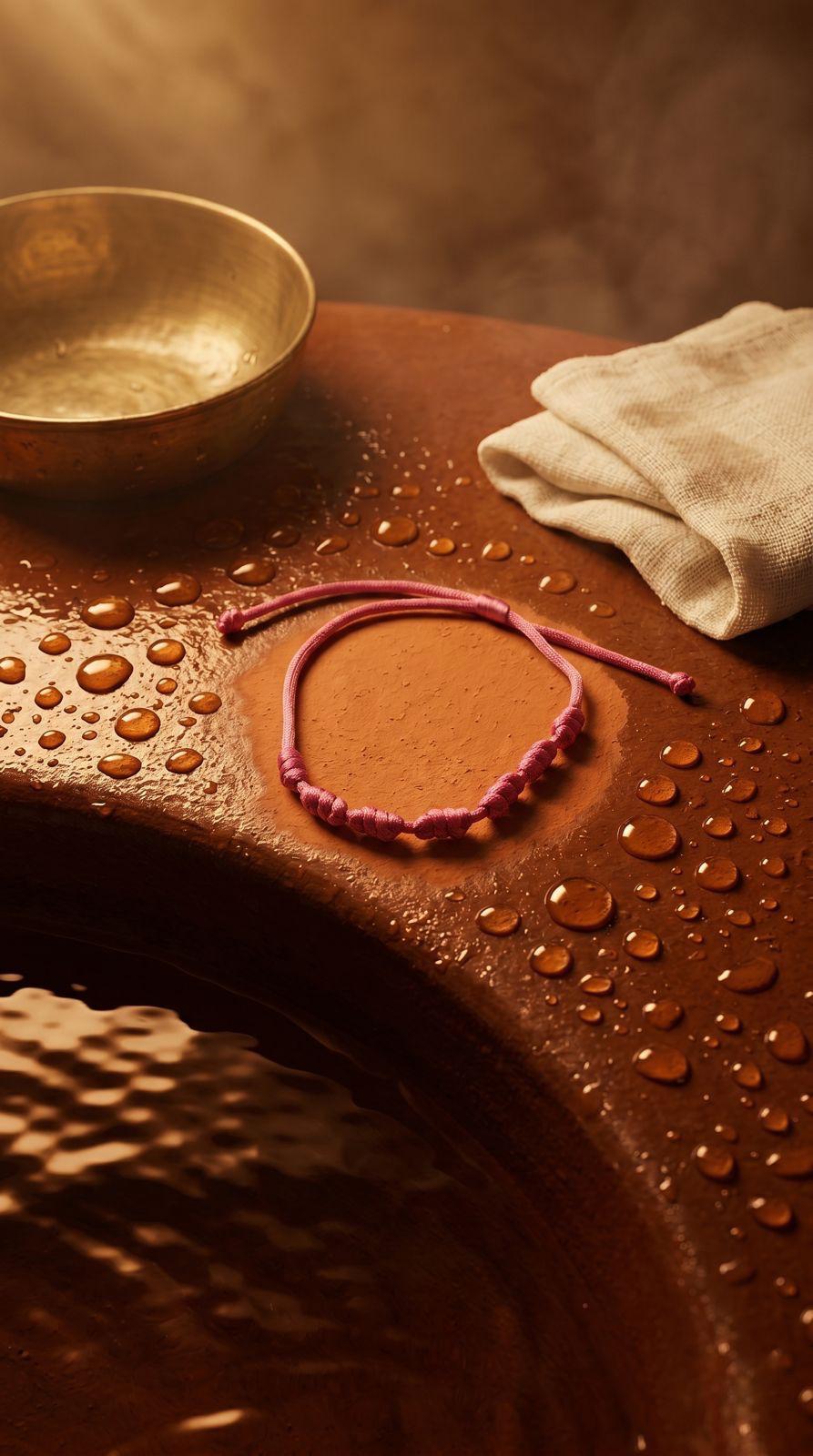 Pulsera de 7 Nudos Cuerda Rosa: Amor Incondicional, Conexión Humana y Plenitud Emocional (Amuleto Ancestral)