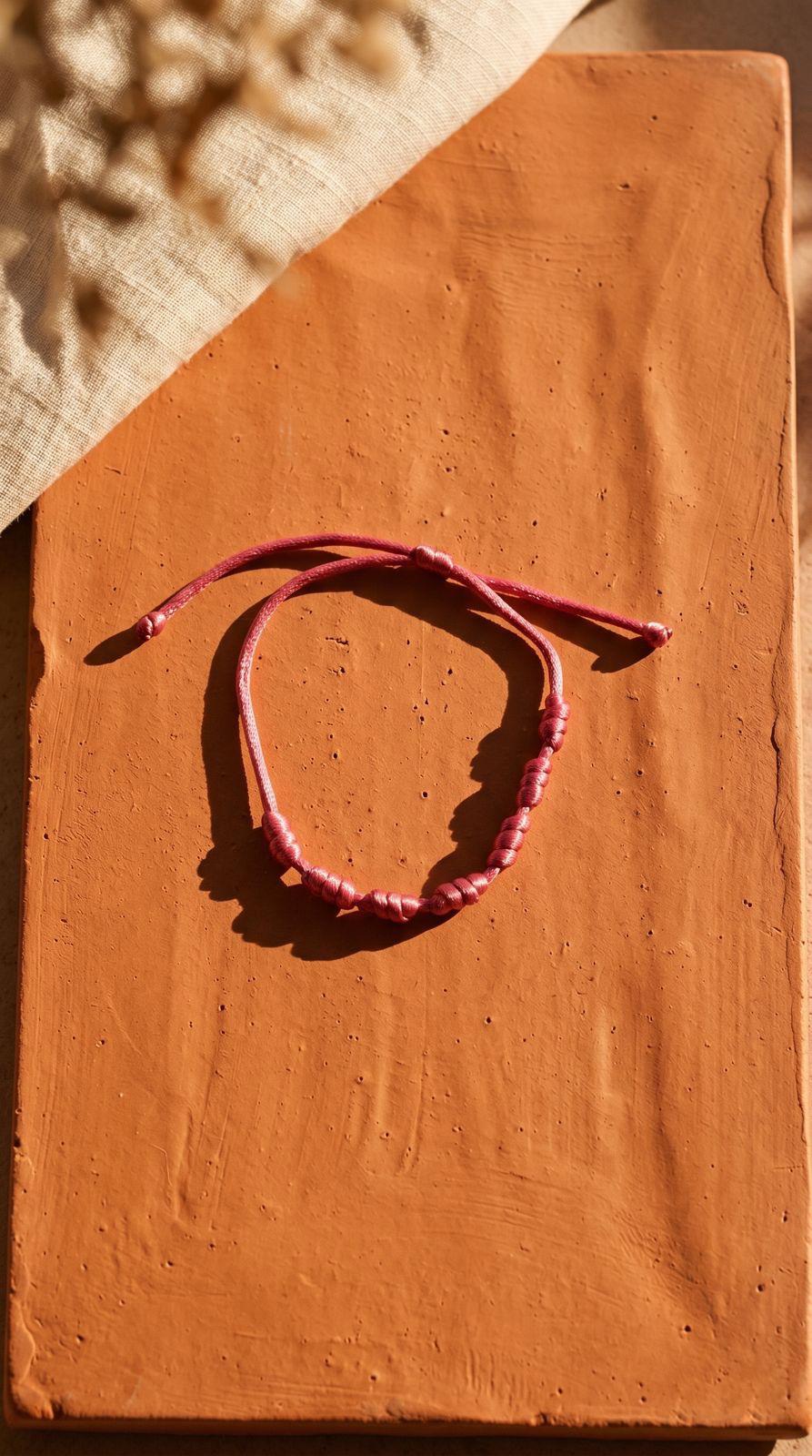 Pulsera de 7 Nudos Cuerda Rosa: Amor Incondicional, Conexión Humana y Plenitud Emocional (Amuleto Ancestral)
