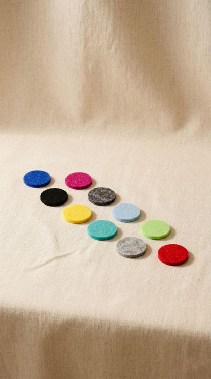 10 Almohadillas Reutilizables para Collar Difusor de Aromaterapia | Repuestos de 25mm Resistentes | Filtros Lavables para Aceites Esenciales
