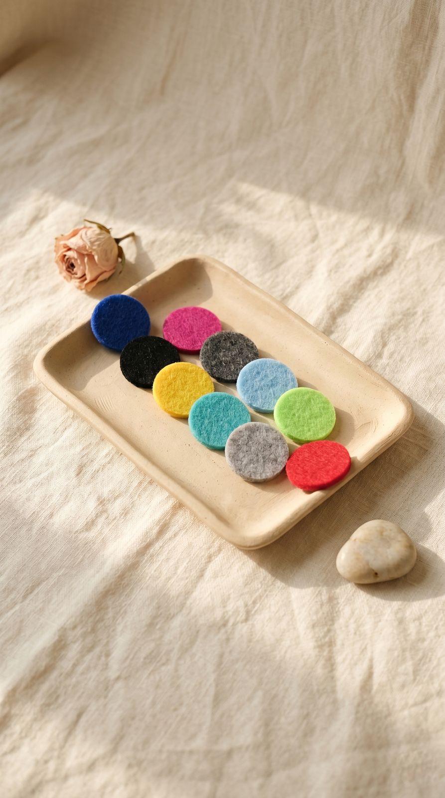 10 Almohadillas Reutilizables para Collar Difusor de Aromaterapia | Repuestos de 25mm Resistentes | Filtros Lavables para Aceites Esenciales