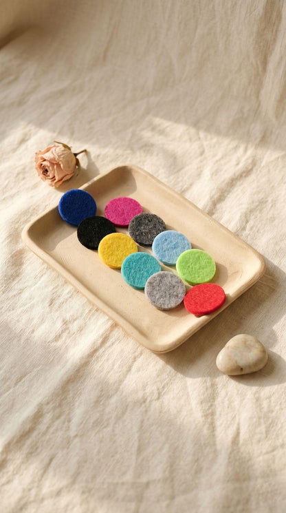 10 Almohadillas Reutilizables para Collar Difusor de Aromaterapia | Repuestos de 25mm Resistentes | Filtros Lavables para Aceites Esenciales