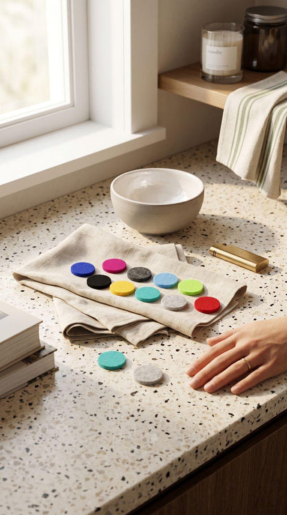 10 Almohadillas Reutilizables para Collar Difusor de Aromaterapia | Repuestos de 25mm Resistentes | Filtros Lavables para Aceites Esenciales
