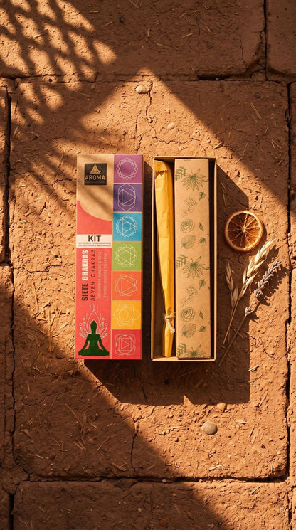 Kit Siete Chakras: Ofrenda Sagrada y Armonización Integral (7 Barritas + 7 Bombitas Defumación)