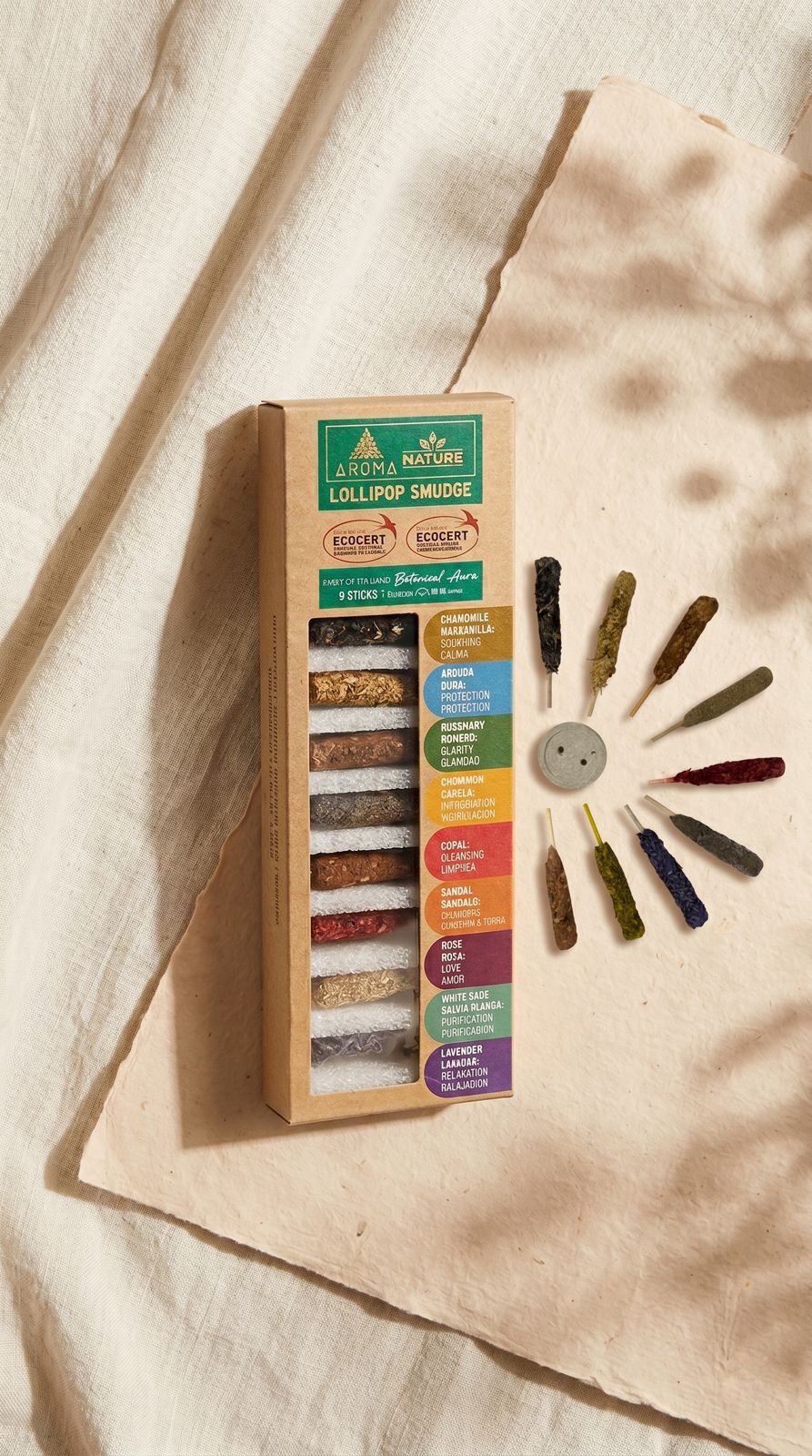 Kit Incienso Lollipop: Conexión Nativa y Claridad Botánica (9 Barritas Gruesas)