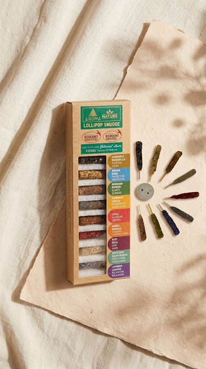 Kit Incienso Lollipop: Conexión Nativa y Claridad Botánica (9 Barritas Gruesas)
