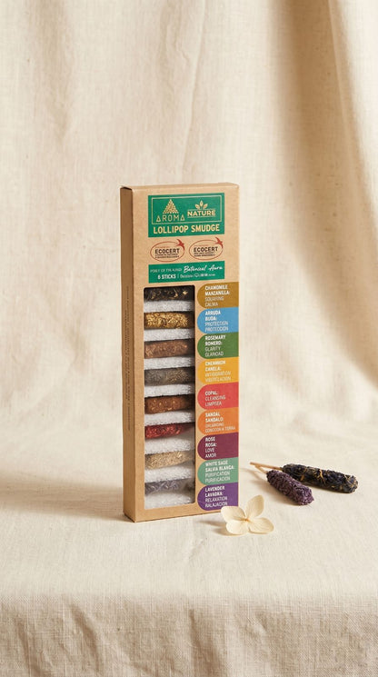 Kit Incienso Lollipop: Conexión Nativa y Claridad Botánica (9 Barritas Gruesas)