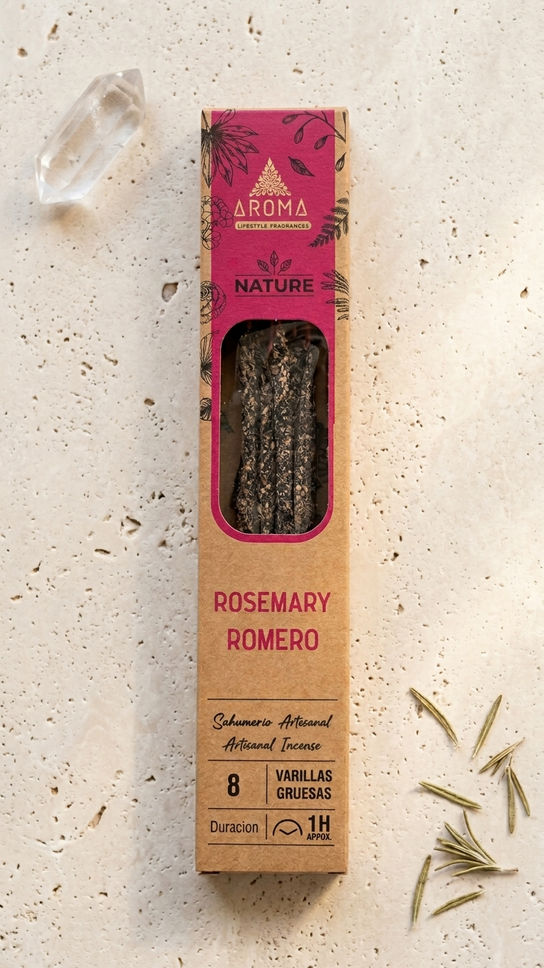 Incienso de Romero Purificante – Limpia tu Energía y Aclara tu Mente | 100% Natural, Sin Químicos, Calidad Premium【20g · 8 Varillas aprox】