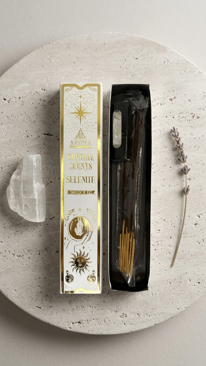 Incienso de Selenita: Claridad Divina y Limpieza del Aura (20g de incienso)
