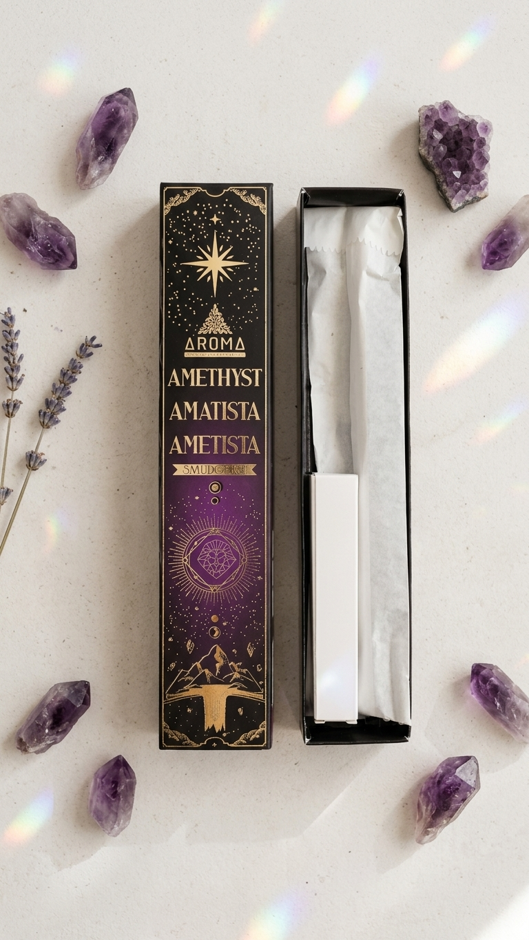 Incienso de Amatista: Paz Interior Profunda y Transmutación Espiritual (20g de incienso)