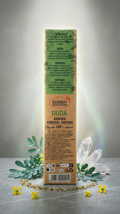 Incienso de Ruda Protectora – Aleja Energías Negativas y Purifica tu Espacio | 100% Natural, Sin Químicos, Calidad Premium【20g · 8 Varillas aprox】
