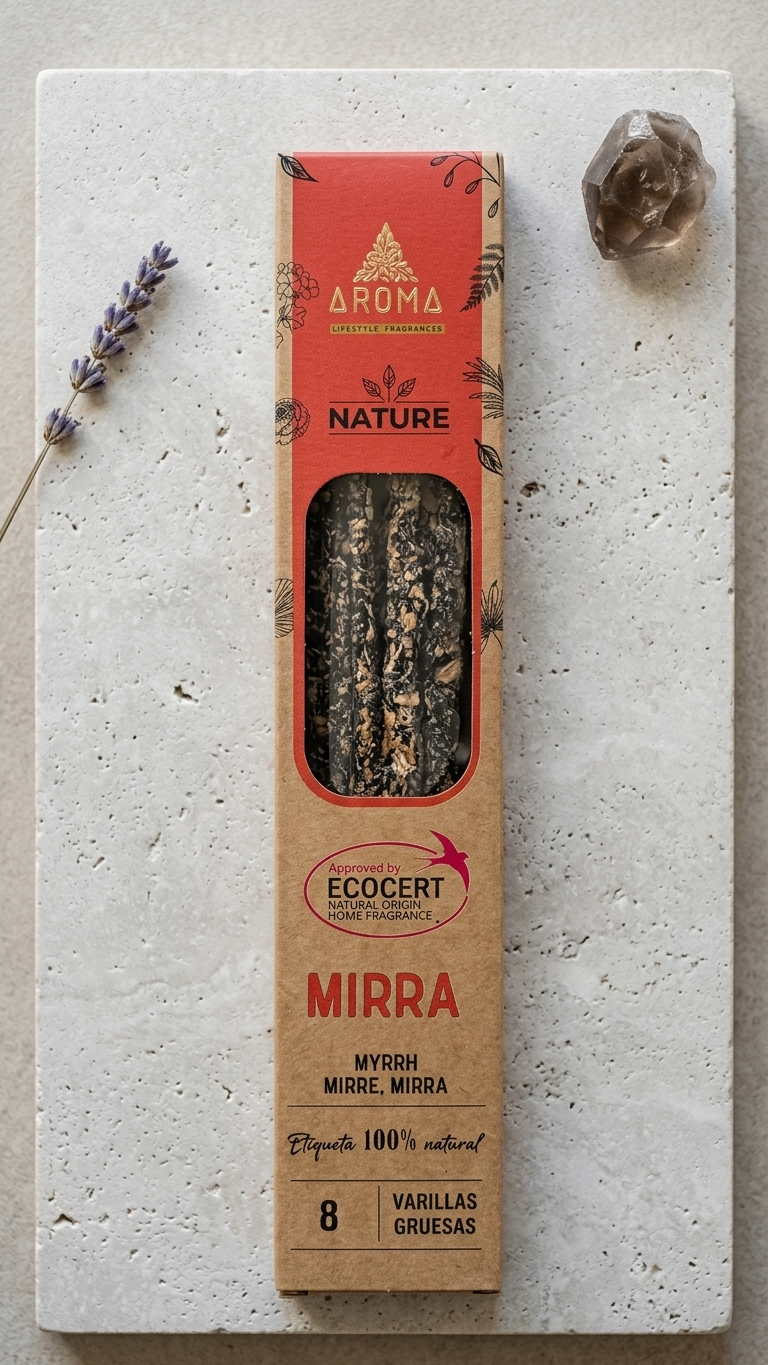 Incienso de Mirra Mística – Protección Profunda y Equilibrio Interior | 100% Natural, Sin Químicos, Calidad Premium 【20g · 8 Varillas aprox】