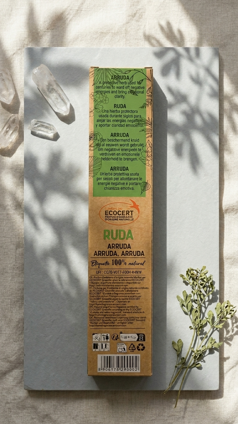 6 Cajetillas Incienso de Ruda Protectora – Aleja Energías Negativas y Purifica tu Espacio | 100% Natural, Sin Químicos, Calidad Premium【20g · 8 Varillas aprox】