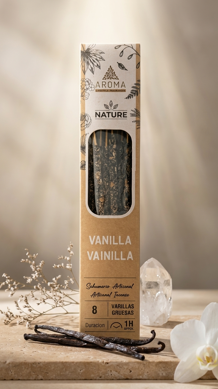 Incienso de Vainilla Dulce – Crea un Ambiente Cálido y Acogedor | 100% Natural, Sin Químicos, Calidad Premium 【20g · 8 Varillas aprox】