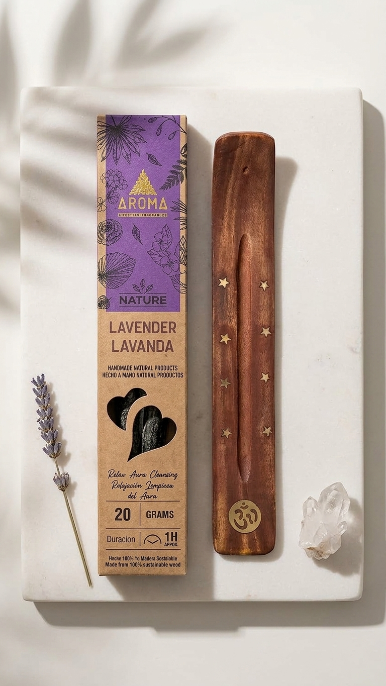 6 Cajetillas Incienso de Lavanda Relajante – Calma Profunda y Sueño Reparador | 100% Natural, Sin Químicos, Calidad Premium 【20g · 8 Varillas aprox】