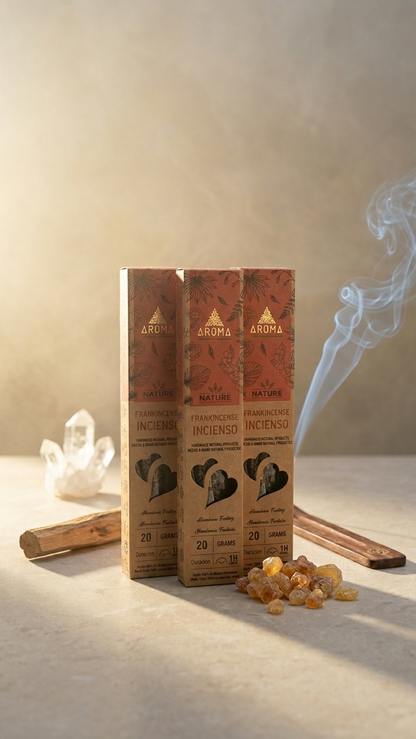 6 Cajetillas Incienso de Olíbano Sagrado – Eleva tu Energía y Potencia la Meditación | 100% Natural, Sin Químicos, Calidad Premium【20g · 8 Varillas aprox】